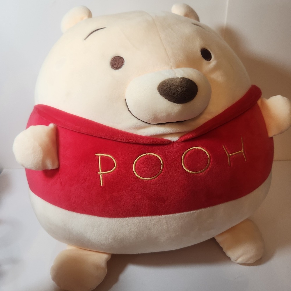 Disney Baby Winnie the Pooh Cuddle Pal Plush Red Shirt Round Stuffed Animal 14in